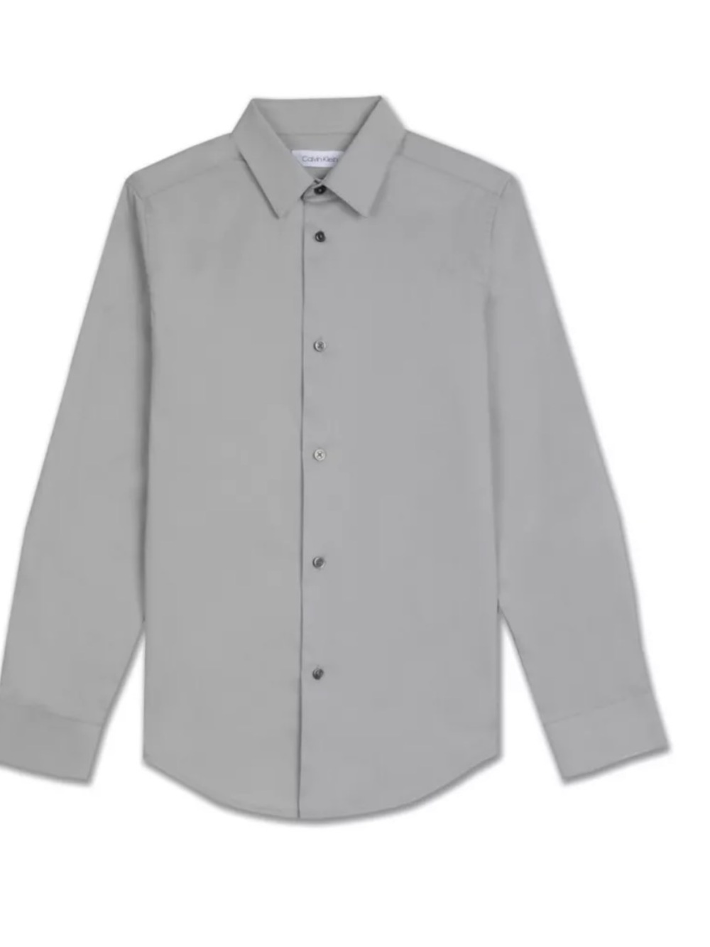 Calvin Klein Boy’s Gray Long-Sleeve Dress Shirt